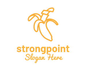 Yellow Stroke Banana logo design