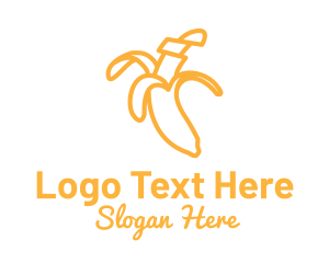 Healthy - Yellow Stroke Banana logo design