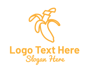 Fruit Salad - Yellow Stroke Banana logo design