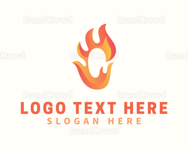 Hot Flaming Letter C Logo