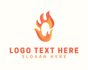 Heater - Hot Flaming Letter C logo design