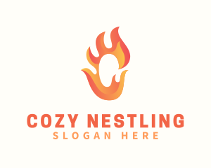 Hot Flaming Letter C logo design