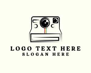 Vlog - Polaroid Camera Photography logo design