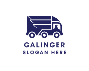 Blue Delivery Truck Logo