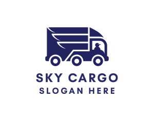 Blue Delivery Truck logo design