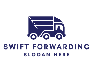 Blue Delivery Truck logo design