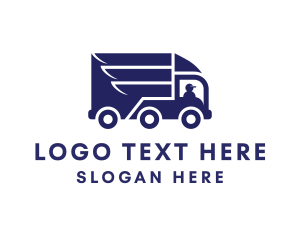 Automotive - Blue Delivery Truck logo design