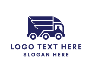 Blue Delivery Truck Logo