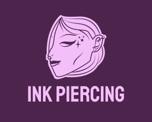 Piercing - Girl Tattoo Artist logo design