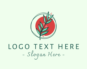 Holiday - Holly Leaf Plant logo design