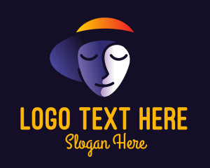 Lodging - Shaded Face Hat logo design