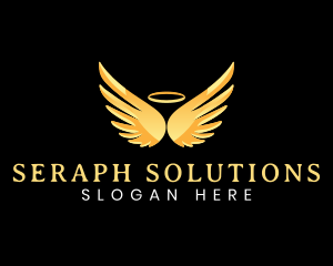 Seraph - Angelic Guardian Wings logo design