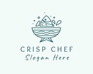 Seafood Fish Bowl  logo design