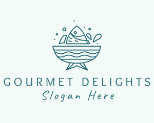 Seafood Fish Bowl  logo design