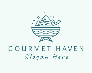 Seafood Fish Bowl  logo design