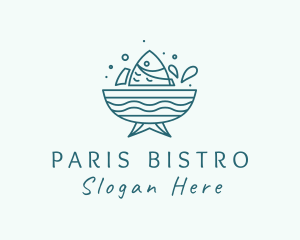 Seafood Fish Bowl  logo design