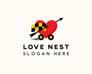 Valentines - Love Taxi Cab logo design