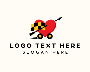 Wheel - Love Taxi Cab logo design
