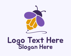 Bee Pencil Writing Logo
