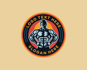 Weightlifter - Muscle Man Fitness logo design