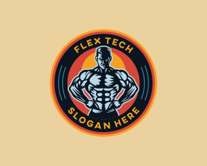 Flex - Muscle Man Fitness logo design