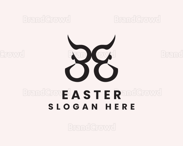 Buffalo Horn Letter EE Logo