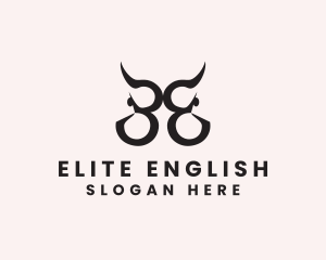 Buffalo Horn Letter EE logo design