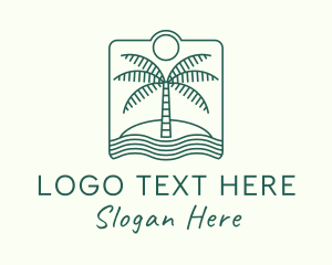 Travel Blogger - Palm Tree Beachside logo design