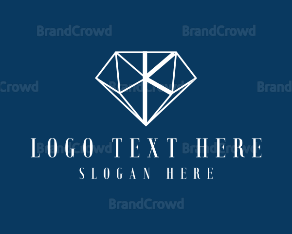 Elegant Diamond Jewelry Letter K Logo