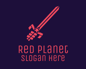 Red Star Sword logo design