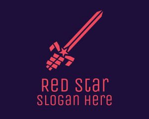 Red Star Sword logo design