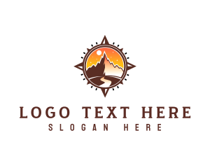 Trekking - Mountain Compass Adventure logo design