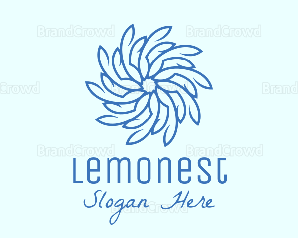 Wellness Blue Flower Logo