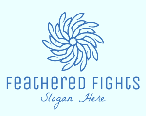 Wellness Blue Flower logo design