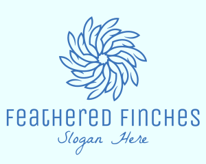 Wellness Blue Flower logo design