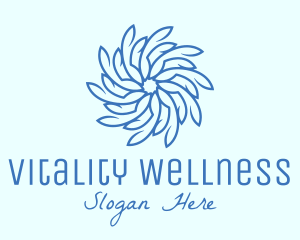 Wellness Blue Flower logo design