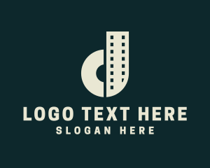 Production - Filmstrip Letter D logo design