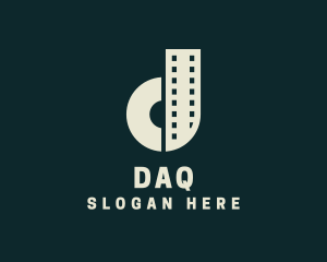 Filmstrip Letter D logo design