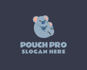 Marsupial - Koala Hug Sleep logo design