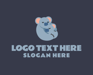 Koala Bear - Koala Hug Sleep logo design