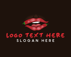 Hot - Sexy Chili Lips logo design