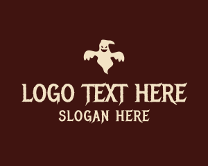 Halloween - Spooky Ghost Wordmark logo design
