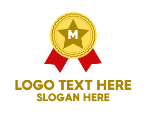 Prize - Award Ribbon Lettermark logo design