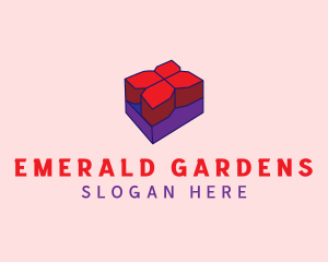 Isometric 3D Flower  logo design