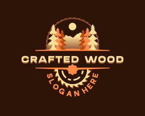 Pine Tree Wood Saw logo design