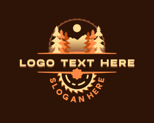 Logger - Pine Tree Wood Saw logo design