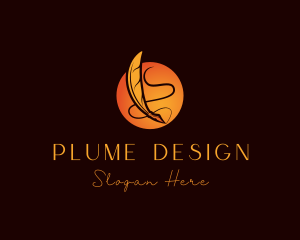 Plume - Feather Writing Pen logo design