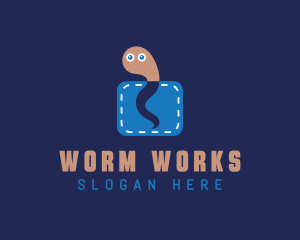 Worm - Pocket Worm Cartoon logo design