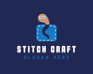 Pocket Worm Cartoon logo design