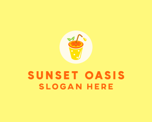 Orange Juice OJ Drink logo design